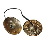 JOINPAYA 1 Paar Nepalese Percussion Instrumente Handgefertigte Cymbals für Yoga Meditation und Klangheilung für Anfänger und Fortgeschrittene Stabile Langlebige Materialien Erzeugt