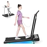 HomeFitnessCode Laufband Klappbar mit Neigung - Walking Pad mit Steigunng Laufpad Gehband unter Schreibtisch Band Walkpad Treadmill für Zuhause, Schwarz
