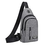 JSTHHTT Gym Shoulder Bags: Sling Bag Damen Klein, Sling Rucksack Damen, Eingurt Rucksack - Sport-Schultertaschen für Herren und Damen, Brusttasche Herren Damen - Ideal für Reisen Sport Freizeit, Grau