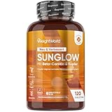 Sunglow mit Beta Carotin - 120 Tabletten - Mit Vitamin A, B3 & B2, Kupfer, Zink, Jod - 2 Monate Vorrat - Glutenfrei - Ohne Gentechnik - WeightWorld
