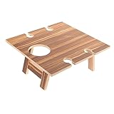 VICASKY Klappbarer Weintisch für Outdoor Picknick Tragbarer Picknicktisch mit Goblet Holder Design und Vielseitig Einsetzbar für Garten Strand und Ausflüge