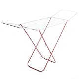 rg-vertrieb Flügelwäschetrockner Rot: Stabile Stahl-Konstruktion, 18m Trockenlänge, für zu Hause, Balkon & Freien, 184cm x 50cm x 102cm (LxBxH), 102cm x 50cm x 4cm (HxBxS) geschlossen