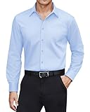 J.VER Wasserdichtes Herren Hemd Langarmshirt Männer Freizeit Hemden Regular Fit Outdoor Straße Oberhemden,Hellblau,L