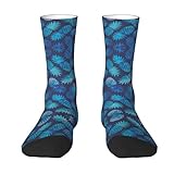 ESNAIUVCD Blaue Socken mit Ananas-Druck, Unisex, athletische Socken für Herren, lässige Kompressionsstrümpfe mit modischen, modischen Socken in der Mitte der Wade, 40 cm., weiß, Einheitsgröße