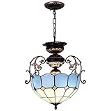 NVNVNMM Pendelleuchte Retro Farbe Glas-Deckenleuchte, mediterraner Stil amerikanische blaue Kronleuchter, Wand-Licht-Lampe Wandleuchte Schlafzimmer Licht Halle Licht Retrol Licht for Esszimmer Schlafz