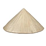 P'TIT CLOWN - 34700 - Vietnamesischer Strohhut, Chinesisch - Chinese's Hat - Asiatisches Verkleidungszubehör - Für Karneval, Mottopartys, Silvester, Halloween - Unisex - Erwachsene - Beige