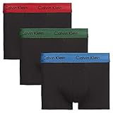 Calvin Klein Herren 3p Low Rise Trunk' Boxershorts, Schwarz (B-EDEN/VALLARTA BLUE/TEMPER WB BZP), Medium (3er Pack)