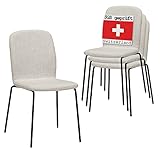 Albatros Esszimmerstühle 4er Set ENNA, beige - stapelbar, bequemer Polsterstuhl - Eleganter Küchenstuhl, Stuhl Esszimmer oder Esstisch Stuhl, Konferenzstuhl