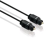 PerfectHD Toslink Kabel | 2,2 mm | Optisches Digital-Audiokabel | 2X Toslink Stecker | SPDIF | LWL Digitales Lichtwellenleiter Kabel | 2,2 mm Durchmesser | Schwarz | Länge 0,5 Meter