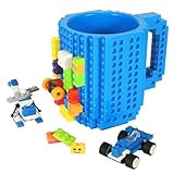 Lumsburry Build-on Bricks Tassen Becher, Kreative DIY Kaffeetasse Baustein Kaffee Tee Trinken Spa? Trinken Geschenk (Blau)