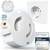 MUTKIND 25x Steckdosen Kindersicherung - (Zum Stecken) Steckdosenschutz Kindersicherung Steckbar - Kindersicherung Steckdose - Steckdosensicherung Baby - Steckdosenabdeckung Weiß