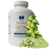 HOPFEN Hopfenblüten 360 Kapseln – Wechseljahre, innere Ruhe, abends abschalten, erholsame Nachtruhe - traditionell in Phasen hormoneller Umstellung - 100% Natur pur. OHNE ZUSATZSTOFFE. 26655-360