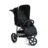 Hauck Buggy Rapid 3 bis 25 kg, Dreirad Kinderbuggy Klein Zusammenklappbar, mit Liegefunktion, Höhenverstellbar, Großer Korb, Schwarz