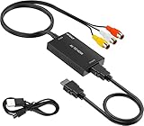 RCA auf HDMI Konverter mit HDMI Kabel, AV zu HDMI Converter, RCA Eingang HDMI Ausgang Video Audio Adapter für Sky/DVD/STB zur Anzeige auf HDTVs