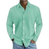 Cord Pullover Herren Cordhemd Langarm Freizeithemden Button Down Langarmshirt Einfarbig gestreiftes Hemd Bequem und Weich Männer für Solid Arbeitspullover