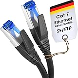 KabelDirekt – Cat 7 Netzwerkkabel, bruchfest – 10m – 10 Gigabit LAN Kabel & Ethernet Kabel, erhältlich in 0,25-30m (Patchkabel für Highspeed-Netzwerke, PC, Switch/Router/Modem, RJ45, schwarz)