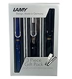 Lamy safari Füllfederhalter und Tintenroller 3-teiliges Geschenkset - Anthrazit, Blau, Vista