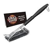 BBQ Grill Reinigungsbürste & Schaber - Grilldrahtbürste für Grill - 34cm Edelstahl Grillrostreiniger - Grillzubehör & Werkzeuge für Weber Gas/Holzkohle/Elektro/Infrarot - Geschenke für Männe (Medium)