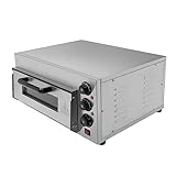 AOOUNGM Pizza-Ofen Pizzaofen Elektrisch Pizzaofen mit Schiefer-Backform 2KW Pizzamaker 50-350℃ Pizzaofen Elektrisch