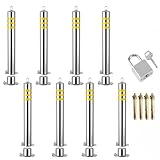 Sicherheitspoller, Parkplatzpoller, Verkehrsbarriere Aus Stahl, Leitpfosten, Warnkegel Für Einfahrten, Sicherheitspoller-Set Für Einfahrten, Auffällige, Abnehmbare Einfahrtsabsperrpfosten, 8Er-Pack,