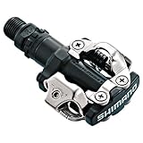 Shimano PDM520 Fahrrad-Klickpedale, Schwarz, SPD-System, mit Platten, für Mountainbike, Aluminium/barrel