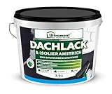 Ultrament Dachlack und Isolieranstrich 2in1 Bitumenbeschichtung, 1K Bitumen Dickbeschichtung, Gebrauchsfertig und Hoch UV-beständig, 2,5 Liter