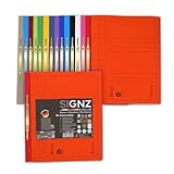 SIGNZ Schnellhefter DIN A4 aus Karton, 15 Stück, gefaltet, farblich sortiert, CO2-neutral hergestellt, made in Germany