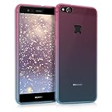 kwmobile Case kompatibel mit Huawei P10 Lite - Hülle Handy - Handyhülle Zwei Farben Pink Blau Transparent