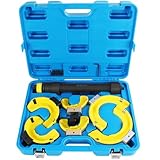 TECPO McPherson Federspanner Satz Universal Spannkraft 1050 kg, max. Spannweite 300 mm, 3 Spannkopfpaare (70-190 mm), mit Schutzbacken und Distanzstück 30 mm geeignet für Audi, BMW, Toyota, VW, Opel