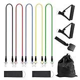 5 Stücke Resistance Bands, CHSEROK Widerstandsbänder Krafttraining, Frei Kombinierbar Trainingsband, Expander Fitness, Geeignet für Zuhause, Büro, Park