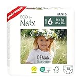 Eco by Naty Baby Windeln Pants - umweltfreundliche Premium-Bio Höschenwindeln aus pflanzenbasierten Materialien, sehr saugfähig und frei von gefährlichen Chemikalien (Größe 6 ) | 18 Stück (1er Pack)