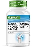 Glucosamin Chondroitin MSM - 365 Tabletten - Hochdosiert mit 2000 mg pro Tag - 3 Monatsvorrat - Ohne unerwünschte Zusätze