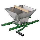 DeTec Obstmühle Bergamo mit 7 Liter Trichter / Beerenmühle / Traubenmühle / Frucht-Mühle / Maischemühle, mit Handkurbel, leicht zu reinigen, Edelstahl