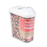 keeeper Schüttdose für Trockenvorräte, Stufenlos verstellbarer Dosierdeckel, BPA-freier Kunststoff, 750 ml, 10,5 x 5,5 x 17 cm, Paola, Weiß