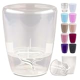 Happy Plants Orchideentopf D 12,5 cm Blumenkübel mit integriertem Wasserstandsanzeiger, selbstbewässernder Blumentopf mit Docht, Selbstbewässerungssystem für Orchideen - Transparent 1,3 Liter