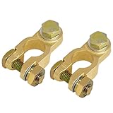 A0066-4-1 Batterieklemmen Set Batteriepolklemmen 12V 24V M8 Anschluss Batterie Klemmen Polklemmen Autobatterie + Plus - Minus Batterie Pole Klemme Pol Anschlussklemmen Auto LKW Camping Solar