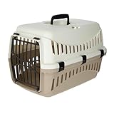 Kerbl Pet Transportbox Expedion, Hundebox, Katzenbox, creme/taupe, 45x30x30cm, Kunststoff, max. Tiergewicht 10kg