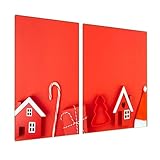 SFArt Herdabdeckung Glas 2 Teilig 40x52+60x52 – Gehärtetes Glas Schneidebrett & Ceranfeld Abdeckplatte – Hygienisch & Rutschfest – Schutz für Induktion, Ceran - Zuckerstab