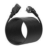 BENSN 3m Kaltgerätekabel Netzkabel Stromkabel für PC, Computer Monitor, Drucker, Beamer - Kompatibel mit Samsung LG Sony Panasonic Acer Asus Dell - C13 Kabel 3 Polig 250V 10A Netzteil
