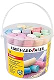 Eberhard Faber 526512 - Straßenmalkreiden in 6 leuchtenden Farben, Eimer mit 20 Kreiden, für bunten Malspaß auf Asphalt, Straßen und Gehwegen