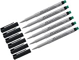 Faber-Castell 152499 - Marker Multimark S, non-permanent, schwarz (6er Pack)