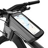 Estralia Fahrradtasche für Rahmen und Lenker - Wasserdichte Vordertasche mit TPU-Touchscreen - Geeignet für E-Bikes und Handys unter 6.7 Zoll