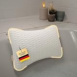 Vybelle ® Badewannenkissen Klein atmungsaktiver 4D Air Mesh [perfekte ergonomische Passform] Badekissen für Badewanne Entspannung von Nacken und Rücken – inkl. extra Tragetasche – Bath tub Pillow