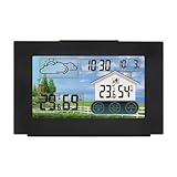 Wetterüberwachungsuhren Drahtlose Wetterstation, Prognostiker, Innen- und Außenthermometer, Hygrometer mit Sensor, Wecker, Hintergrundbeleuchtung, USB-Aufladung