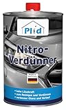 PLID® Nitroverdünner 1L [REINIGUNG & VERDÜNNUNG] - Farbloser Verdünner mit hoher Lösekraft & verbesserndem Glanz - für lufttrocknende & einbrennbare Kunstharzlacke geeignet - Verdünnung von Lacken