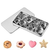 Plätzchen Ausstecher (30 Stück), Kleine Keksausstecher aus Edelstahl, Für Fondant und Lehm zum Basteln, DIY Klein Ausstecher Weihnachten, Mit Aufbewahrungsbox