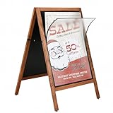 DISPLAY SALES Holz Kundenstopper DIN A1 | Plakatständer inkl. 2 Magnetfolien | Kundenstopper wetterfest A1 | Tafel Aufsteller aus Buchenholz | Kreidetafel magnetisch