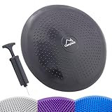 CampTeck U7292 Luftkissen Sitzen Aufblasbar Ballsitzkissen Balance-Kissen (32cm) mit Handpumpe für Fitness, Geschicklichkeit, Rückentraining, Yoga, Bequemes Sitzen - Schwarz