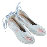 VALICLUD 1 Paar bestickte Stoffschuhe mit erhöhter Spitze Chinese Shoes Freizeitschuhe wmshoes Glitzernd Chaussure Adiletten Damen Damen-Hausschuhe Hanfu-Schuhe bestickte Schuhe Segeltuch