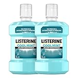 LISTERINE Cool Mint Mundwasser (2 x 1000 ml), antibakterielle Mundspülung mit ätherischen Ölen & intensivem Minzgeschmack, Zahnpflege-Spülung reduziert Zahnbelag und bekämpft wirksam Mundgeruch